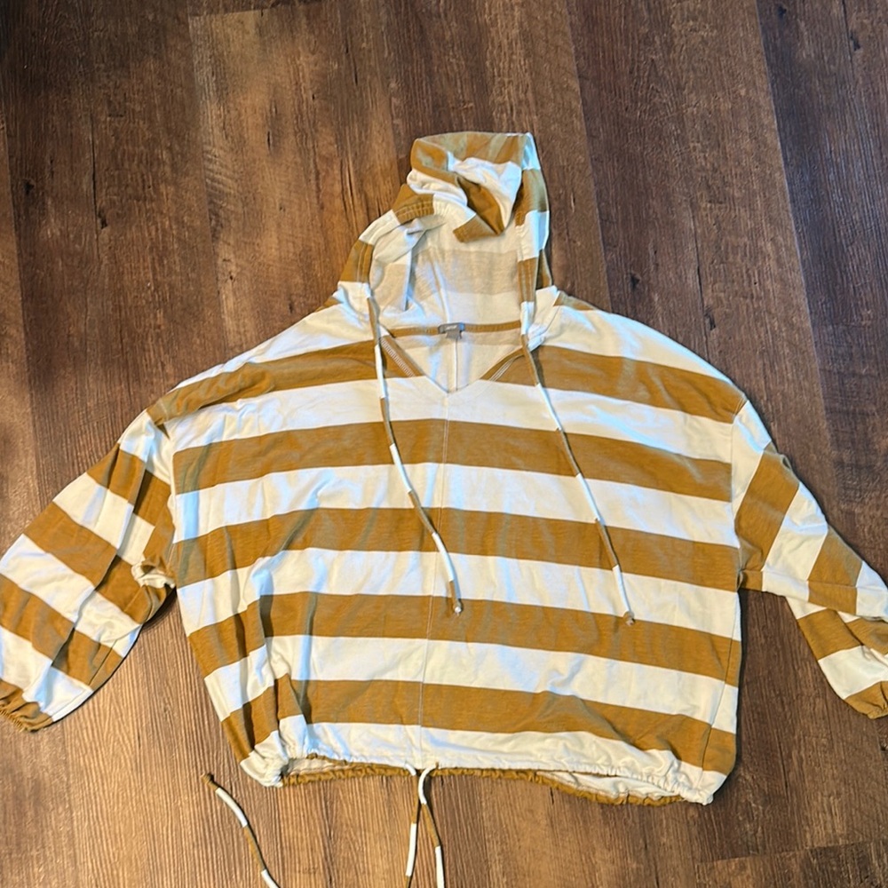 Striped Yellow and White Hoodie